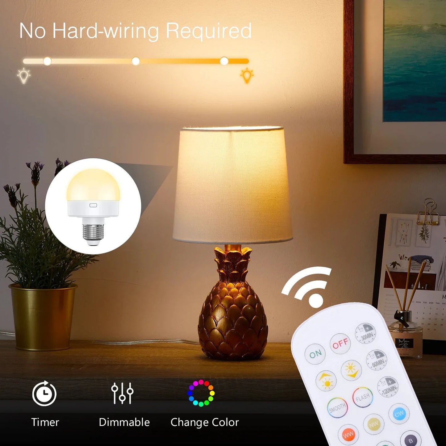 Glow Anywhere: Rechargeable Remote LED Bulb